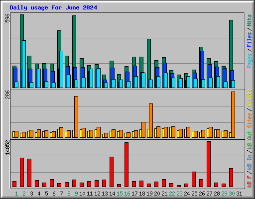 Daily usage for June 2024