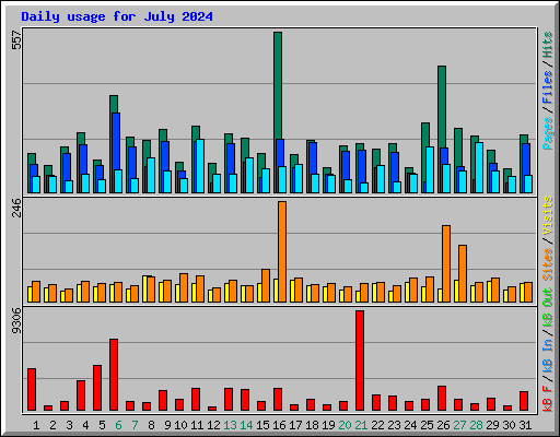 Daily usage for July 2024