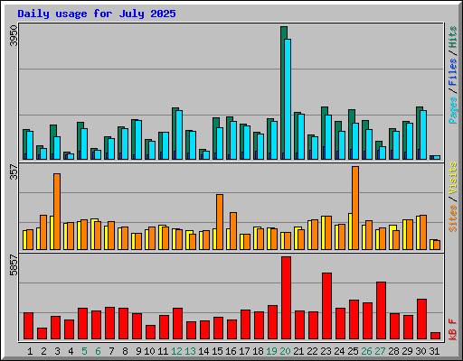 Daily usage for July 2025