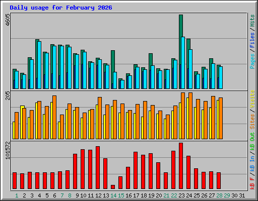 Daily usage for February 2026