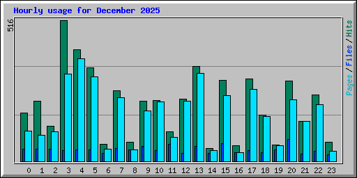 Hourly usage for December 2025
