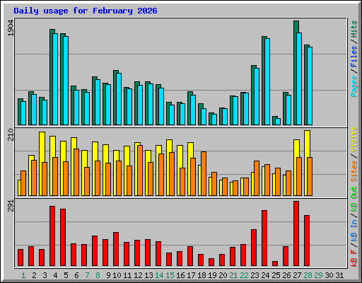 Daily usage for February 2026