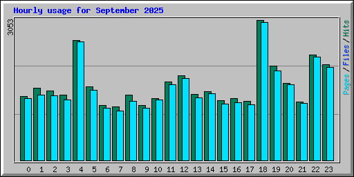 Hourly usage for September 2025