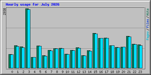 Hourly usage for July 2026