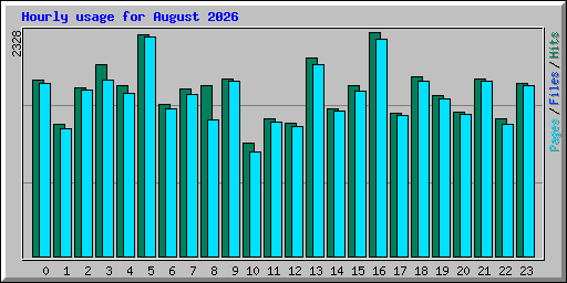 Hourly usage for August 2026